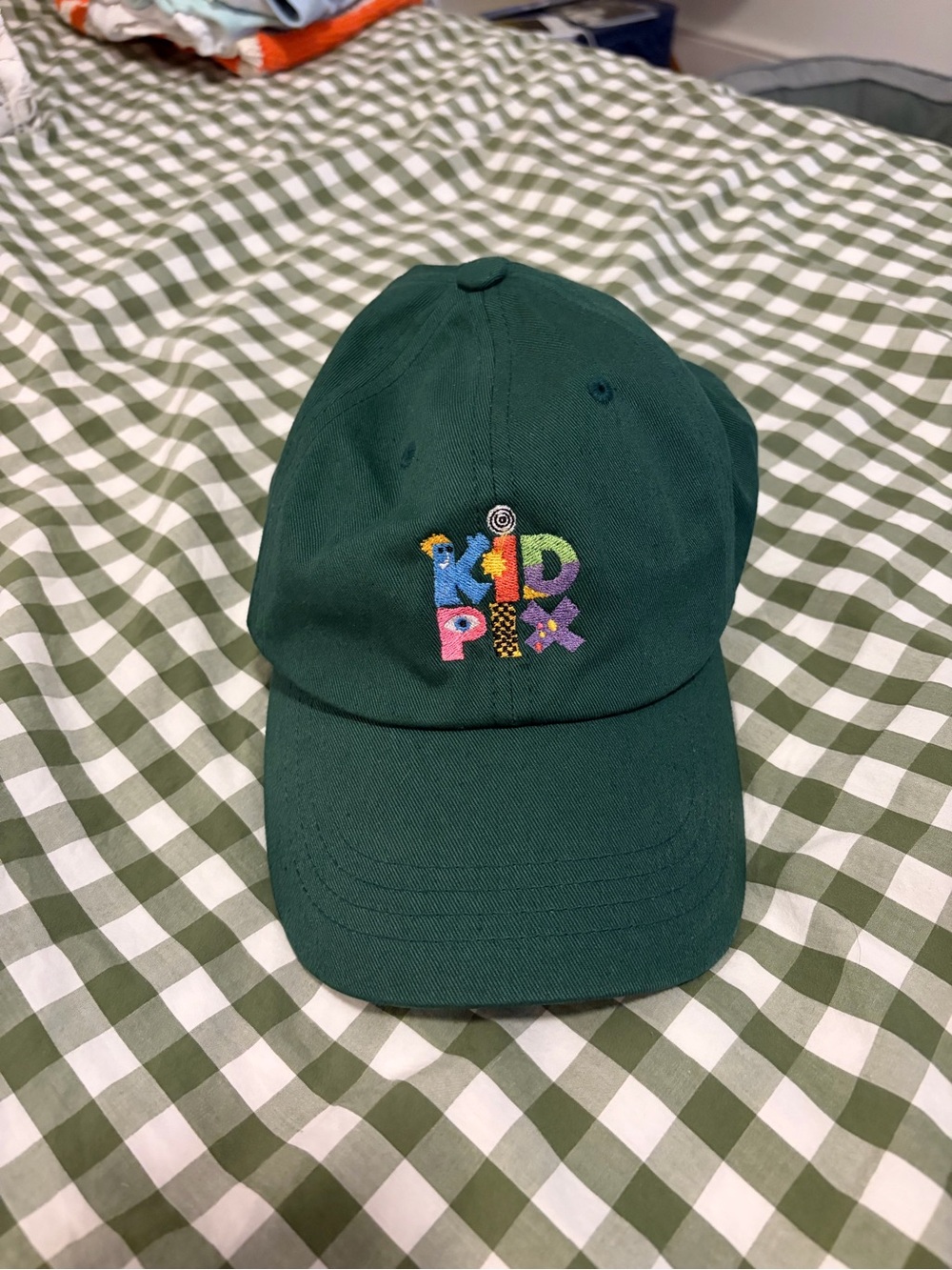 Kid Pix Green Baseball Cap for adults - Colorful Embroidered Logo